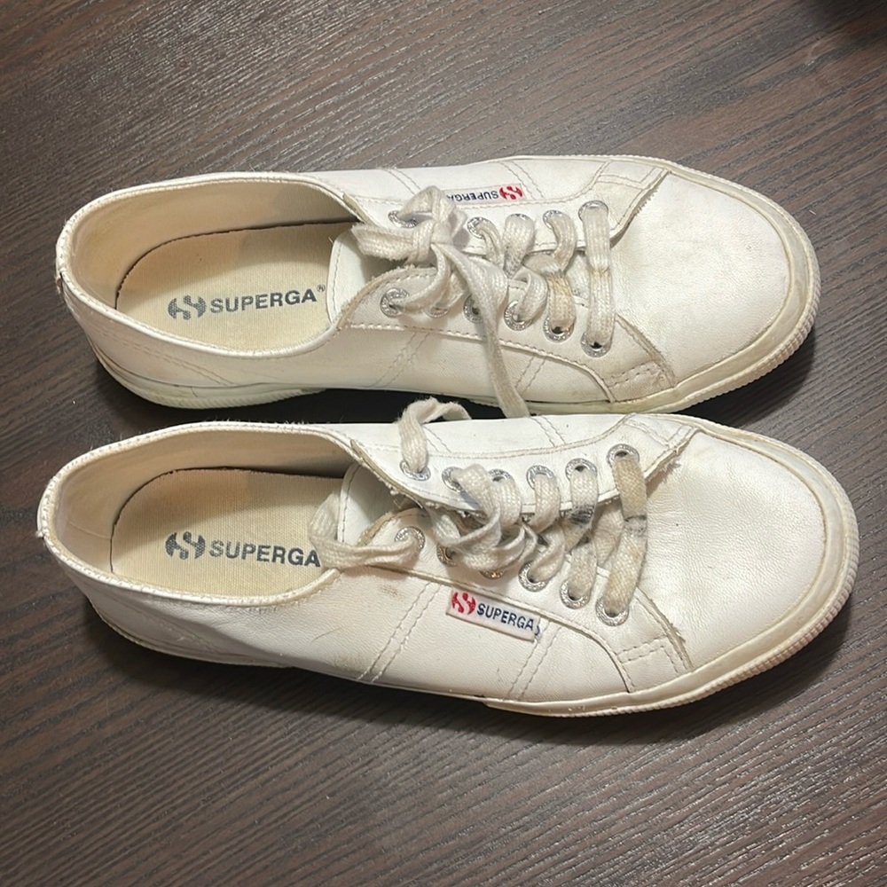 Superga White Leather Sneakers